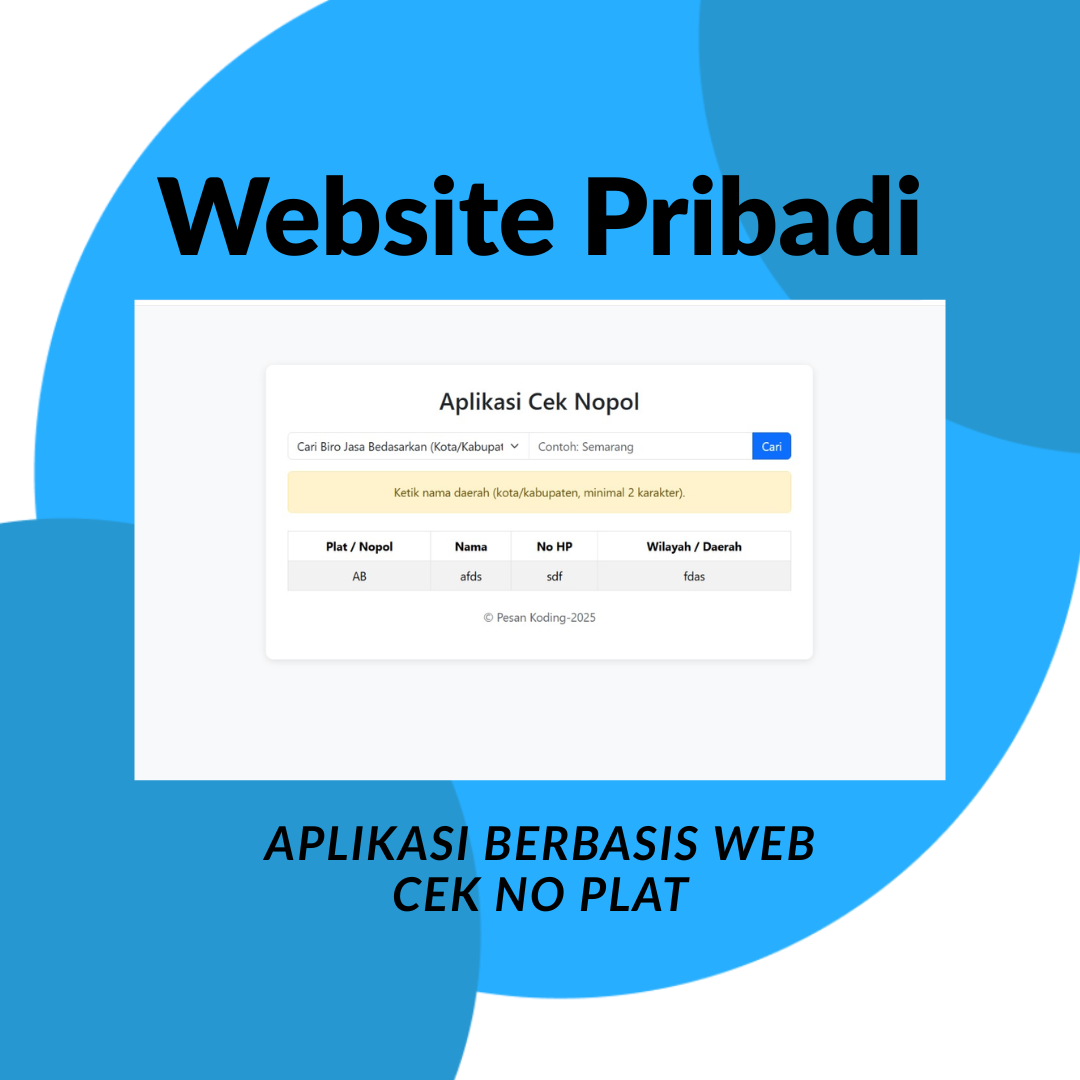 Aplikasi Cek Nopol Berbasis Web